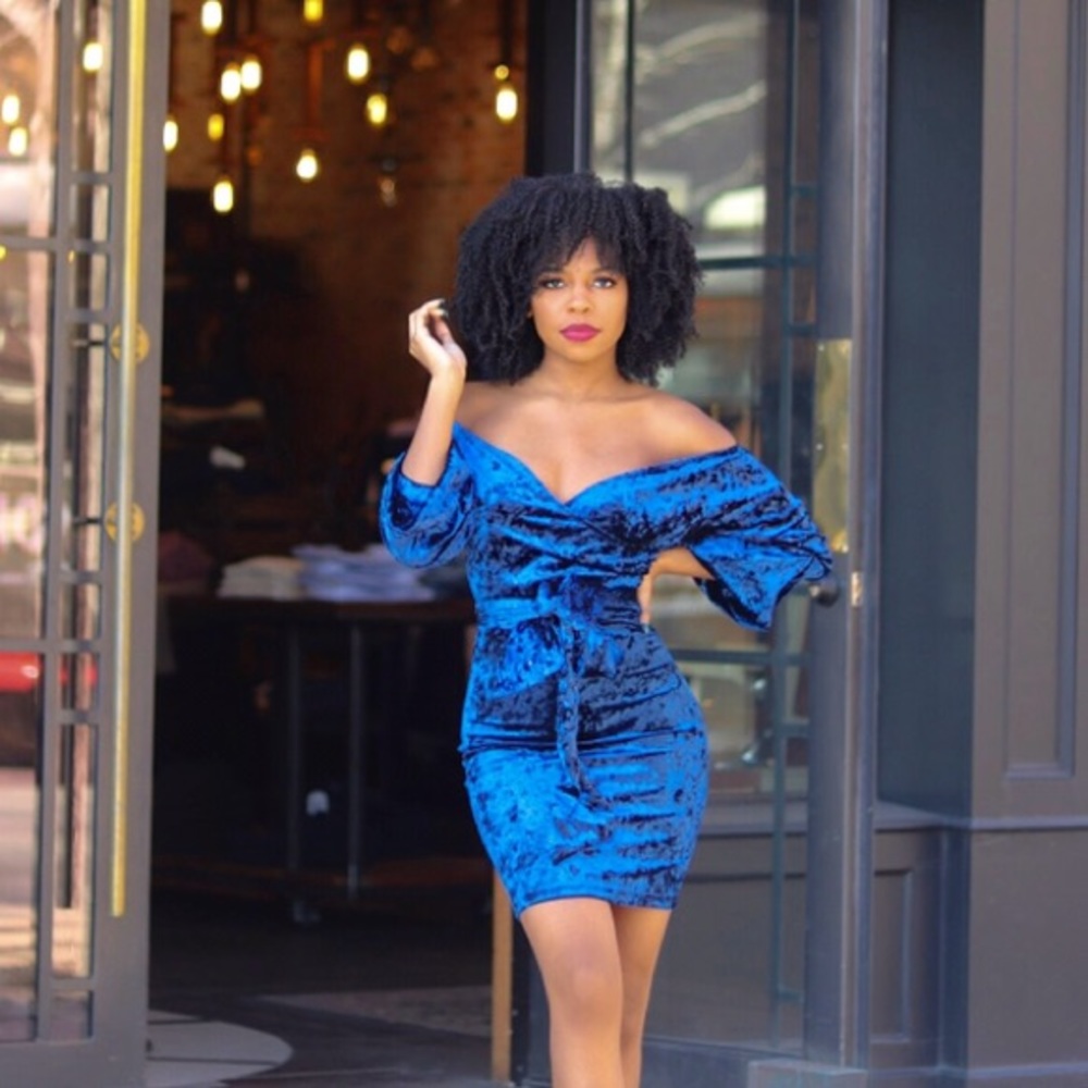 Royal Blue Velvet Shimmer dress